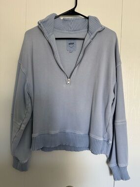 aerie Light Blue Crewneck Pullover Sweatshirt